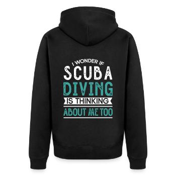 Sporttauchen Geschenk Unterwasser Sporttaucher - Unisex Premium Bio Zip Hoodie - Schwarz - Hinten - Nico (187cm)