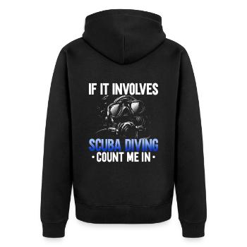 Sporttauchen Geschenk Unterwasser Sporttaucher - Unisex Premium Bio Zip Hoodie - Schwarz - Hinten - Nico (187cm)