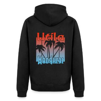 Utila Honduras - Veste à capuche bio Premium Unisexe - noir - Dos - Nico (187cm)