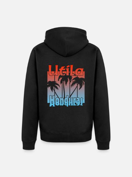 Utila Honduras - Unisex Premium Organic Zip Hoodie - black