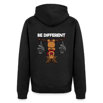 Soyez différent renne sur un arbre avec des chauves-souris - Veste à capuche bio Premium Unisexe - noir - Dos - Nico (187cm)