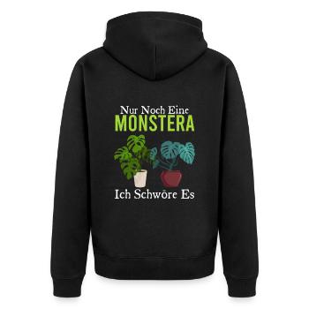 Nur Noch Eine Monstera Ich Schwöre Es - Unisex Premium Bio Zip Hoodie - Schwarz - Hinten - Nico (187cm)