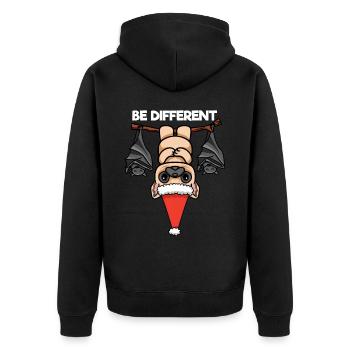 Soyez différent Pug Bat Père Noël - Veste à capuche bio Premium Unisexe - noir - Dos - Nico (187cm)