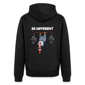 Be Different Vulture Bird Bat - Unisex Premium Organic Zip Hoodie - black - Back - Nico (187cm)