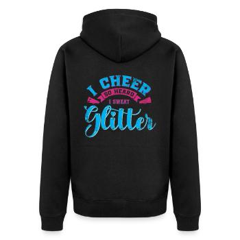 Ich Jubele So, Dass Ich Glitzer Für Cheerleader - Unisex Premium Bio Zip Hoodie - Schwarz - Hinten - Nico (187cm)