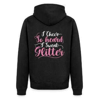 Ich Jubele So, Dass Ich Glitzer Für Cheerleader - Unisex Premium Bio Zip Hoodie - Schwarz - Hinten - Nico (187cm)