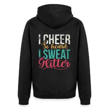 Ich Jubele So, Dass Ich Glitzer Für Cheerleader - Unisex Premium Bio Zip Hoodie - Schwarz - Hinten - Nico (187cm)