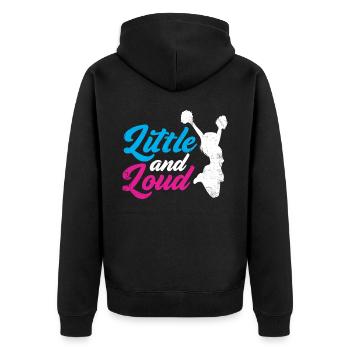 Small and loud design for cheerleaders - Unisex Premium Organic Zip Hoodie - black - Back - Nico (187cm)