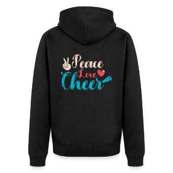 Friedensliebes-beifall-design Für - Unisex Premium Bio Zip Hoodie - Schwarz - Hinten - Nico (187cm)