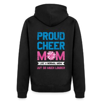 Proud Cheer Mom like a normal mom for - Unisex Premium Organic Zip Hoodie - black - Back - Nico (187cm)