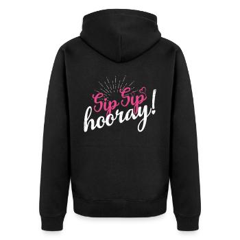 Sip Sip Hurra Marriage Design for Bride-Groom - Unisex Premium Organic Zip Hoodie - black - Back - Nico (187cm)