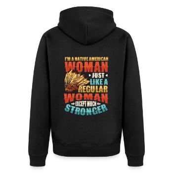 Native American. - Unisex Premium Organic Zip Hoodie - black - Back - Nico (187cm)