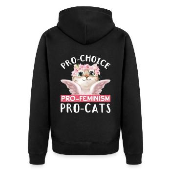 Amoureux des chats Pro-Choix Féminisme Droits des femmes - Veste à capuche bio Premium Unisexe - noir - Dos - Nico (187cm)