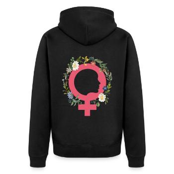 Le féminisme pro-choix fleurit les droits des femmes - Veste à capuche bio Premium Unisexe - noir - Dos - Nico (187cm)