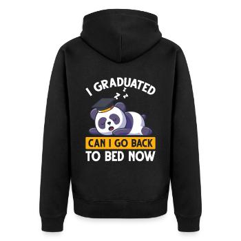 Graduierung Panda Männer Frauen Graduiert - Unisex Premium Bio Zip Hoodie - Schwarz - Hinten - Nico (187cm)