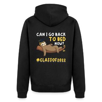 Graduation Sloth Men Women Graduated 2022 - Unisex Premium Organic Zip Hoodie - black - Back - Nico (187cm)