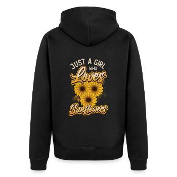 Juste une fille qui aime les tournesols. - Veste à capuche bio Premium Unisexe - noir - Dos - Nico (187cm)