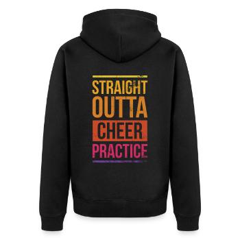Straight Outta Cheer Practice pour les pom-pom girls - Veste à capuche bio Premium Unisexe - noir - Dos - Nico (187cm)