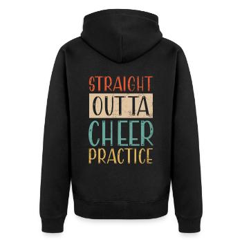 Straight Outta Cheer Practice pour les pom-pom girls - Veste à capuche bio Premium Unisexe - noir - Dos - Nico (187cm)