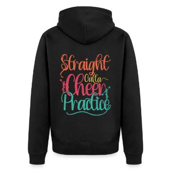 Straight Outta Cheer Practice pour les pom-pom girls - Veste à capuche bio Premium Unisexe - noir - Dos - Nico (187cm)