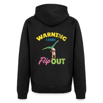 Attention: je pourrais utiliser le design pour les pom-pom girls - Veste à capuche bio Premium Unisexe - noir - Dos - Nico (187cm)