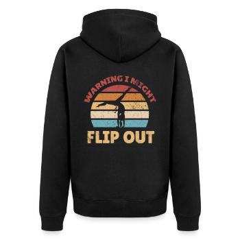 Warning: I could use the design for cheerleaders - Unisex Premium Organic Zip Hoodie - black - Back - Nico (187cm)