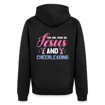 Cette fille court sur Jésus et acclame le - Veste à capuche bio Premium Unisexe - noir - Dos - Nico (187cm)