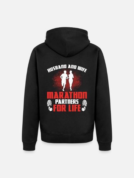 Running Runner Half Marathon - Unisex Premium Organic Zip Hoodie - black