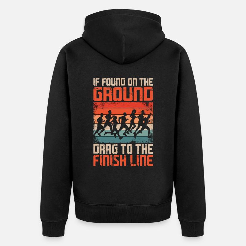 Running Runner Half Marathon - Unisex Premium Bio Zip Hoodie - Schwarz