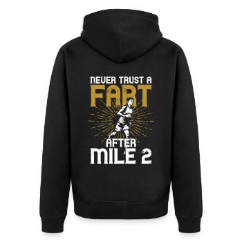 Running Runner Half Marathon - Unisex Premium Organic Zip Hoodie - black - Back - Nico (187cm)