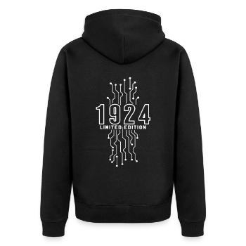 Geburtstag 1924 Gaming Limited Edition Gamer - Unisex Premium Bio Zip Hoodie - Schwarz - Hinten - Nico (187cm)