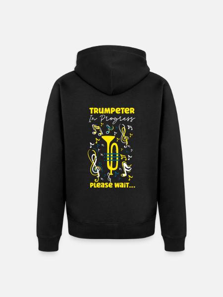 Trumpet Player Trumpeter In - Unisex Premium Organic Zip Hoodie - black