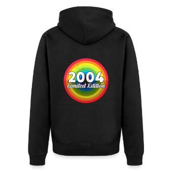 16th Anniversary 2014 Limited Edition - Unisex Premium Organic Zip Hoodie - black - Back - Nico (187cm)