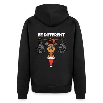 Be Different Pony Bat Santa Claus - Unisex Premium Organic Zip Hoodie - black - Back - Nico (187cm)