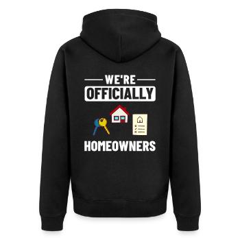 Home Home House Purchase Property - Unisex Premium Organic Zip Hoodie - black - Back - Nico (187cm)