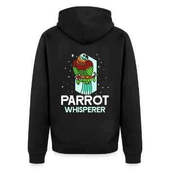 Perroquet Chuchotant Perroquet Chuchoteur Perroquet Doux - Veste à capuche bio Premium Unisexe - noir - Dos - Nico (187cm)