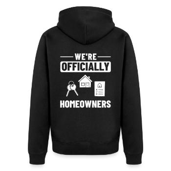Home Home House Purchase Property - Unisex Premium Organic Zip Hoodie - black - Back - Nico (187cm)
