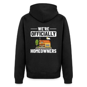 Home Home House Purchase Property - Unisex Premium Organic Zip Hoodie - black - Back - Nico (187cm)