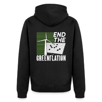 Mettre fin à l’inflation de la Greenflation Énergie verte - Veste à capuche bio Premium Unisexe - noir - Dos - Nico (187cm)