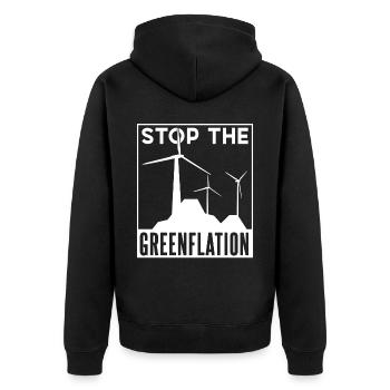 Stop Greenflation Green Inflation Energie - Veste à capuche bio Premium Unisexe - noir - Dos - Nico (187cm)