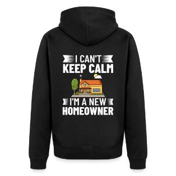 Home Home House Purchase Property - Unisex Premium Organic Zip Hoodie - black - Back - Nico (187cm)