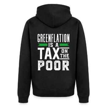 L’inflation verte est une taxe pour les pauvres Vert - Veste à capuche bio Premium Unisexe - noir - Dos - Nico (187cm)