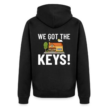 Home Home House Purchase Property - Unisex Premium Organic Zip Hoodie - black - Back - Nico (187cm)
