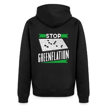 Greenflation Stop Inflation verte Energie - Veste à capuche bio Premium Unisexe - noir - Dos - Nico (187cm)