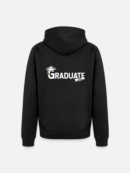 Graduate Graduated Graduated Graduation Celebration - Unisex Premium Organic Zip Hoodie - black