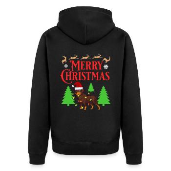 Rottweiler Hund Welpen Besitzer Halter Weihnachten - Unisex Premium Bio Zip Hoodie - Schwarz - Hinten - Nico (187cm)