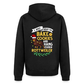 Rottweiler Hund Welpen Besitzer Halter Weihnachten - Unisex Premium Bio Zip Hoodie - Schwarz - Hinten - Nico (187cm)