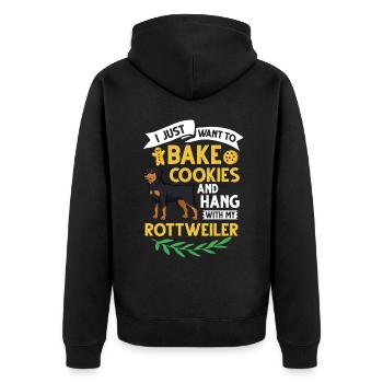 Rottweiler Hund Welpen Besitzer Halter Weihnachten - Unisex Premium Bio Zip Hoodie - Schwarz - Hinten - Nico (187cm)