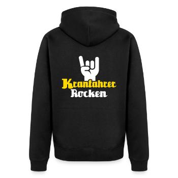 Kranführer Sprüche Kranfahrer Spruch - Unisex Premium Bio Zip Hoodie - Schwarz - Hinten - Nico (187cm)