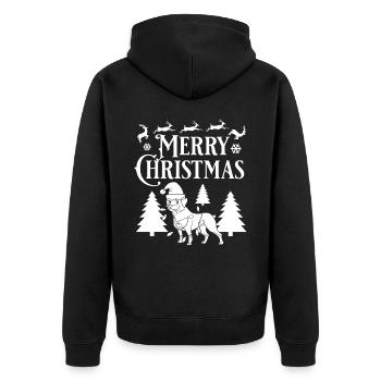 Rottweiler Hund Welpen Besitzer Halter Weihnachten - Unisex Premium Bio Zip Hoodie - Schwarz - Hinten - Nico (187cm)